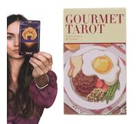 Gourmet Tarot - 78 cartes de divination mystérieuse | Carte de tarot gourmand Oracle | Jeux de table aux images vibrantes pour débutants et amateurs