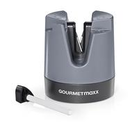 GOURMETmaxx Aiguiseur de couteaux/affûteur de couteaux avec lames en céramique | Aiguiseur pour couteaux et ciseaux | Idéal pour la cuisine à domicile | Commande manuelle [anthracite/noir]