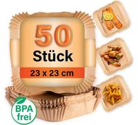 GOURMETmaxx Barquettes en papier sulfurisé pour friteuse à air chaud (5-8 l) - 50 pièces