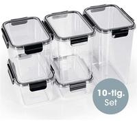 GOURMETmaxx Boîtes de conservation Klick-it - 10 pcs. - Noir