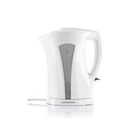 GOURMETmaxx Bouilloire 1,7 l | Design sobre, flexibilité sans fil & arrêt automatique | Indicateur de niveau d'eau | Filtre anti-calcaire facile à nettoyer | Parfait pour le thé [blanc/gris]