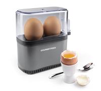 GOURMETmaxx Cuiseur à œufs pour 2 œufs | Cuiseur à œufs avec pique-œuf dans le gobelet doseur | 3 degrés de cuisson pour votre coquetier | Design petit format - pièces lavables au lave-vaisselle