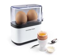 GOURMETmaxx Cuiseur à œufs pour 2 œufs | Cuiseur à œufs avec pique-œuf dans le gobelet doseur | 3 degrés de cuisson pour votre coquetier | Design petit format - pièces lavables au lave-vaisselle