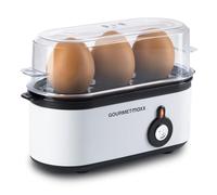 GOURMETmaxx Cuiseur à œufs pour 3 œufs | Cuiseur à œufs avec pique-œuf dans le gobelet doseur | 3 degrés de cuisson pour votre coquetier | Design petit format - pièces lavables au lave-vaisselle