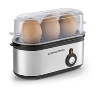 GOURMETmaxx Cuiseur à œufs pour 3 œufs | Cuiseur à œufs avec pique-œuf dans le gobelet doseur | 3 degrés de cuisson pour votre coquetier | Design petit format - pièces lavables au lave-vaisselle