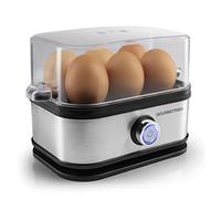 GOURMETmaxx Cuiseur à œufs pour 6 œufs | Chauffe-œufs avec perce-œufs dans un verre doseur | Cocoter à œufs avec 3 degrés de dureté - Convient à chaque coquetier | Cuiseur à œufs design en acier