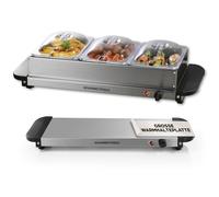GOURMETmaxx Dîner Chaud Électrique Inox Buffet Chaud Chafing Dish 80°C