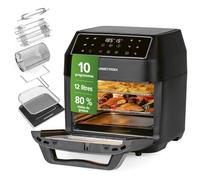GOURMETmaxx Friteuse à air chaud 12L | Sans huile avec écran tactile, minuterie, brochettes & fonction rôtissoire | 10 programmes automatiques | Cuisson saine - idéale pour un poulet entier | 1700 W