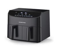 GOURMETmaxx Friteuse à air chaud à double chambre 2 x 3,5 l - Noir | Airfryer avec fonction minuterie, écran tactile et zones de cuisson Synchro | Frire économe en énergie | 10 programmes | 2400 W
