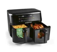 GOURMETmaxx Friteuse à air chaud à double chambre - 2 x 4,5 l | Synchro-Garzonen Airfryer | Friteuse avec écran tactile LED, icônes de couleur | Friteuse à air chaud 2 chambres avec 12 programmes et 2