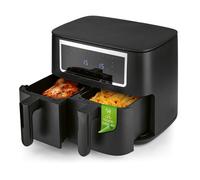 GOURMETmaxx Friteuse à air chaud double panier 2x 4l 2600W noir mat/inox