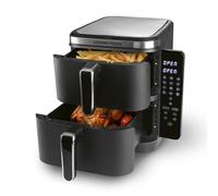 GOURMETmaxx FryUp Friteuse à air chaud verticale à double chambre | Airfryer vertical | Écran tactile rabattable | 32% d'économie d'espace | Capacité 10L | Friteuse à air chaud 2 chambres