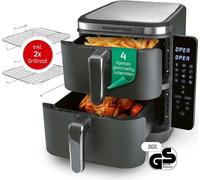 GOURMETmaxx FryUp Friteuse verticale à air chaud à double chambre - 10 L - 2800 Watt