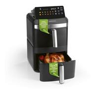 GOURMETmaxx FryUp XL Friteuse à air vertical à double chambre - 12 L | Friteuse à air avec écran tactile LED multicolore de 24,4 cm et 12 programmes | Friteuse à air à 2 compartiments | SYNC
