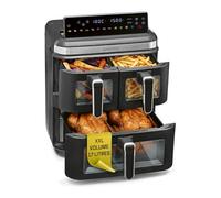 GOURMETmaxx FryUp3 Friteuse à air chaud verticale 3 chambres | Friteuse à air chaud XXL 17 litres | Airfryer avec écran tactile rabattable, 12 programmes Onetouch