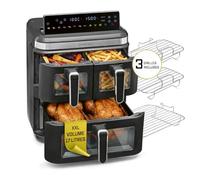 GOURMETmaxx FryUp3 Friteuse à air chaud verticale 3 compartiments | Airfryer XXL avec 3 grilles et 3 fenêtres de visualisation | Friteuse à air chaud XXL - 17 l | Air Fryer sans huile | Friteuse à air