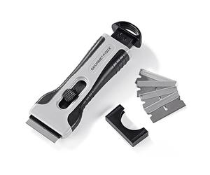 GOURMETmaxx Grattoir | Convient pour le four, la plaque à induction & le micro-ondes | Pour un nettoyage en douceur contre la saleté tenace | Pour le verre, la céramique & le carrelage | 4+1 lames