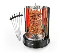 GOURMETmaxx Gril à kebab | Gril électrique vertical pour kebab, gyros, chachlyk | Gril électrique avec broche centrale et 6 broches supplémentaires, également utilisable comme gril à chachlyk