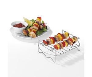 GOURMETmaxx Grille de cuisson en acier inoxydable | Accessoires pour friteuse à air chaud 2,5 l | Grille de cuisson pour AirFryer | Idéal pour rôtir, rôtir ou cuire | Nettoyage facile