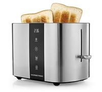GOURMETmaxx Grille-pain court pour 2 tranches | Grille-pain en acier inoxydable avec 6 niveaux de brunissage et compte à rebours Ready 2 eat | Appareil de cuisine électrique avec écran tactile