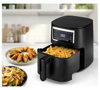 GOURMETmaxx Air Fryer de 4 L | Friteuse à air chaud avec écran tactile & minuterie | 9 fonctions et 8 programmes | Rôtir et frire presque sans huile dans ce mini-four | 1300 W [Noir]