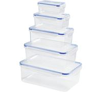 GourmetMaxx Klick-it Boîte fraîcheur 0.18 l, 0.4 l, 0.8 l, 1.2 l, 2.2 l jeu de 5 plastique avec couvercle, passe au