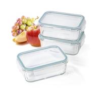 GOURMETmaxx Klick-It Lot de 3 boîtes de conservation en verre de 725 ml | Convient comme boîte à sandwich ou pour Meal Prep | Passe au lave-vaisselle, au micro-ondes et au congélateur | Couvercle de