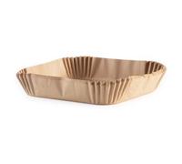 GOURMETmaxx Lot de 100 feuilles de papier sulfurisé carré pour friteuse à air chaud de 5 à 8 litres - Bols en papier sulfurisé antiadhésif et résistant à l'huile - Forme flexible - 23 x 23 x 4,5 cm