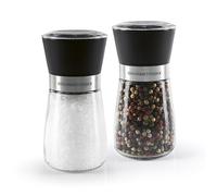 GOURMETmaxx Lot de 2 moulins à sel et à poivre | Moulin à épices avec broyeur en céramique réglable en continu | Broyage facile des épices et des herbes | Volume de remplissage de 180 ml | Nettoyage