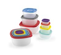 GOURMETmaxx Lot de 28 boîtes de conservation empilables et lavables au lave-vaisselle Multicolore Avec couvercle