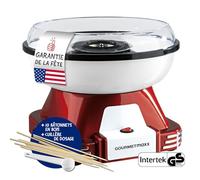 GOURMETmaxx Appareil à barbe à papa 500W Rouge Candy design rétro anti-éclaboussures