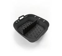 GOURMETmaxx Moule en silicone pour friteuse à air chaud, 4 l, accessoire idéal pour friteuse à air chaud, avec cloison de séparation, insert en silicone réutilisable, 21,2 x 21,2 x 8 cm