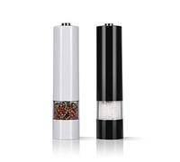 GOURMETmaxx Moulin à sel et poivre 2 pièces avec broyeur en céramique et éclairage LED - Moteur à piles extra puissant 6 V