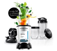 GOURMETmaxx Mr. Magic Power Pro Mixer 400 watts | Smoothie Maker avec couvercle à emporter | Mixeur sur socle avec bol mixeur et couvercle | Blender avec kit d'accessoires L pour milk-shakes etc.