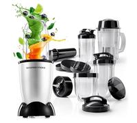 GOURMETmaxx Mr. Magic Power Pro Mixer 400 W | Smoothie Maker avec couvercle à emporter | Blender avec bol mélangeur et couvercle fraîcheur pour le stockage | Blender avec kit d'accessoires XL pour