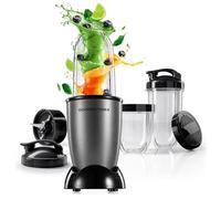 GOURMETmaxx Mr. Magic Power Pro Mixer 400 watts | Smoothie Maker avec couvercle à emporter | Mixeur sur socle avec bol mixeur et couvercle | Blender avec kit d'accessoires L pour milk-shakes etc.