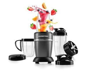 GOURMETmaxx Nutrition Mixer 1000 W | Smoothie Maker avec couvercle à emporter | Blender avec gobelet mélangeur et couvercle fraîcheur - Idéal pour le stockage | Blender avec kit d'accessoires L pour