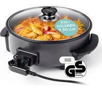 GOURMETmaxx poêle à frire électrique - Ø 30 cm - avec thermostat et couvercle en verre