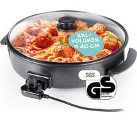 GOURMETmaxx Poêle à pizza électrique 1500W noir avec couvercle