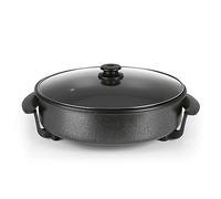 GOURMETmaxx Poêle électrique ⌀ 40cm | Hot Pot thermostatique, couvercle en verre & volume XXL avec revêtement antiadhésif - parfait pour paella, braisage & wok | 1500W