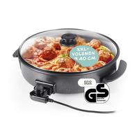 GOURMETmaxx Poêle Électrique Pour Fête Poêle À Pizza XXL 40Cm Avec Couvercle