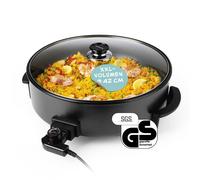GOURMETmaxx Poêle Électrique XXL Pour Fête 42Cm Avec Couvercle En Verre
