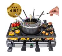 GOURMETmaxx Raclette Gril Fondue Set 8 Personnes 1500W Tischgrill Électrique