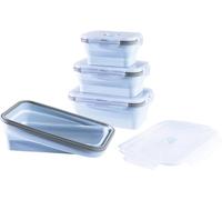 GourmetMaxx Récipient de conservation jeu de 4 silicone bleu clair 15096