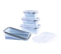 GourmetMaxx Récipient de conservation jeu de 4 silicone bleu clair 15096