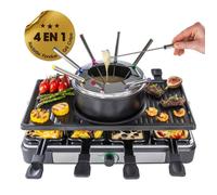 GOURMETmaxx Set à raclette et fondue 8 personnes 1400 W noir