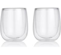GOURMETmaxx Verres à cappuccino Lot de 2 verres thermiques à double paroi 250ml Verres à latte macchiato Café Thé Cocktail Verre thermique Gobelets Verres à café