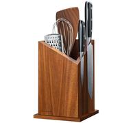 Gourmetop Support de couteaux magnétique et porte-ustensiles de cuisine, bloc magnétique universel sans couteaux, bois d'acacia premium, puissant N40