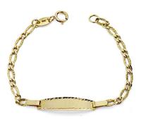 Gourmette - 18k - 12cm - Bébé d'or - Lien fermeture - Sculpté Reasa