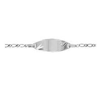Gourmette argent bébé 1+1 ovale 2mm diamantée étoi